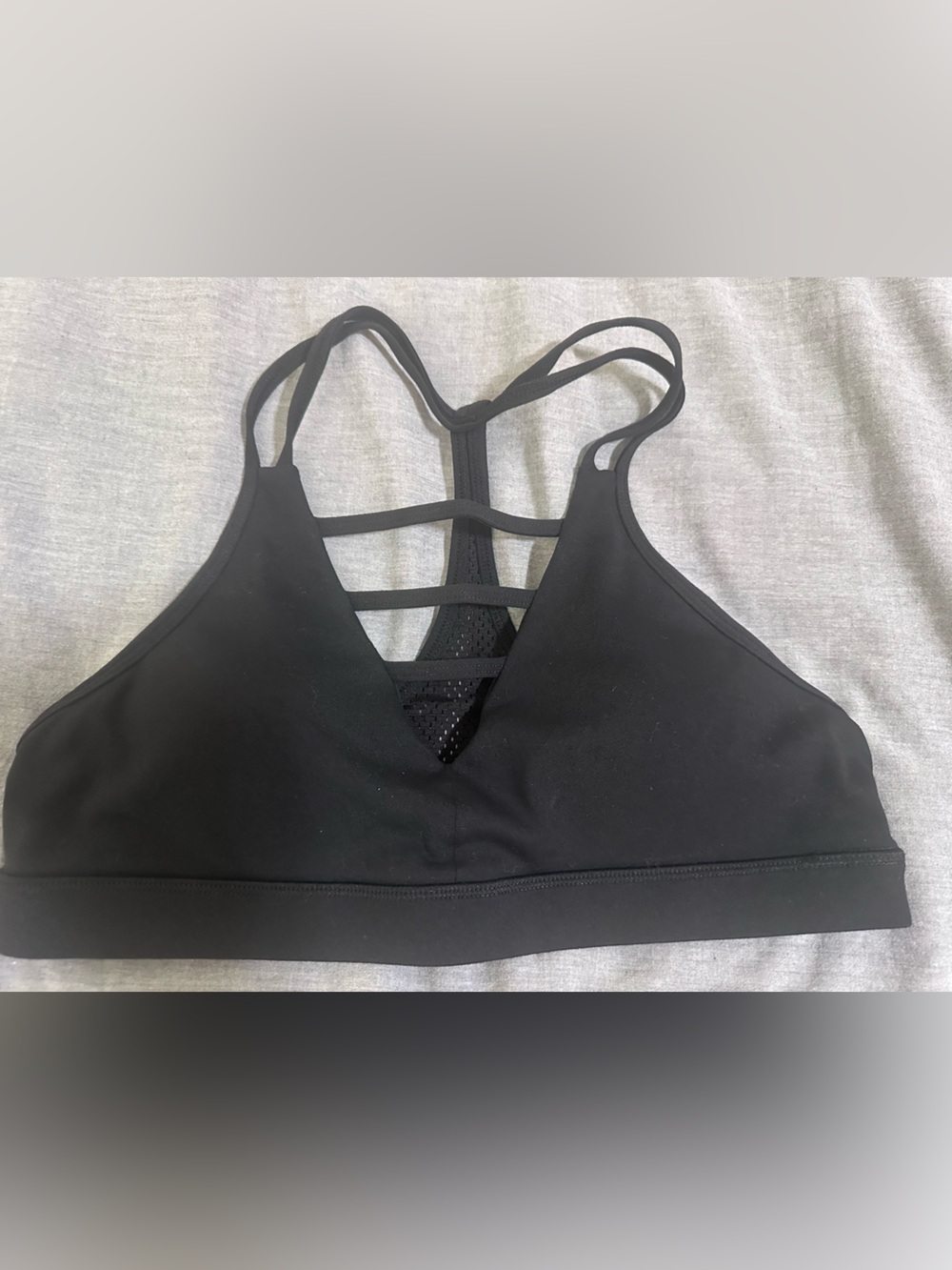 ZYIA Black Strappy Sports Bra with Ladder Back